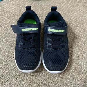 Blue and White Velcro Strap Sneakers with Breathable Mesh TODDLER